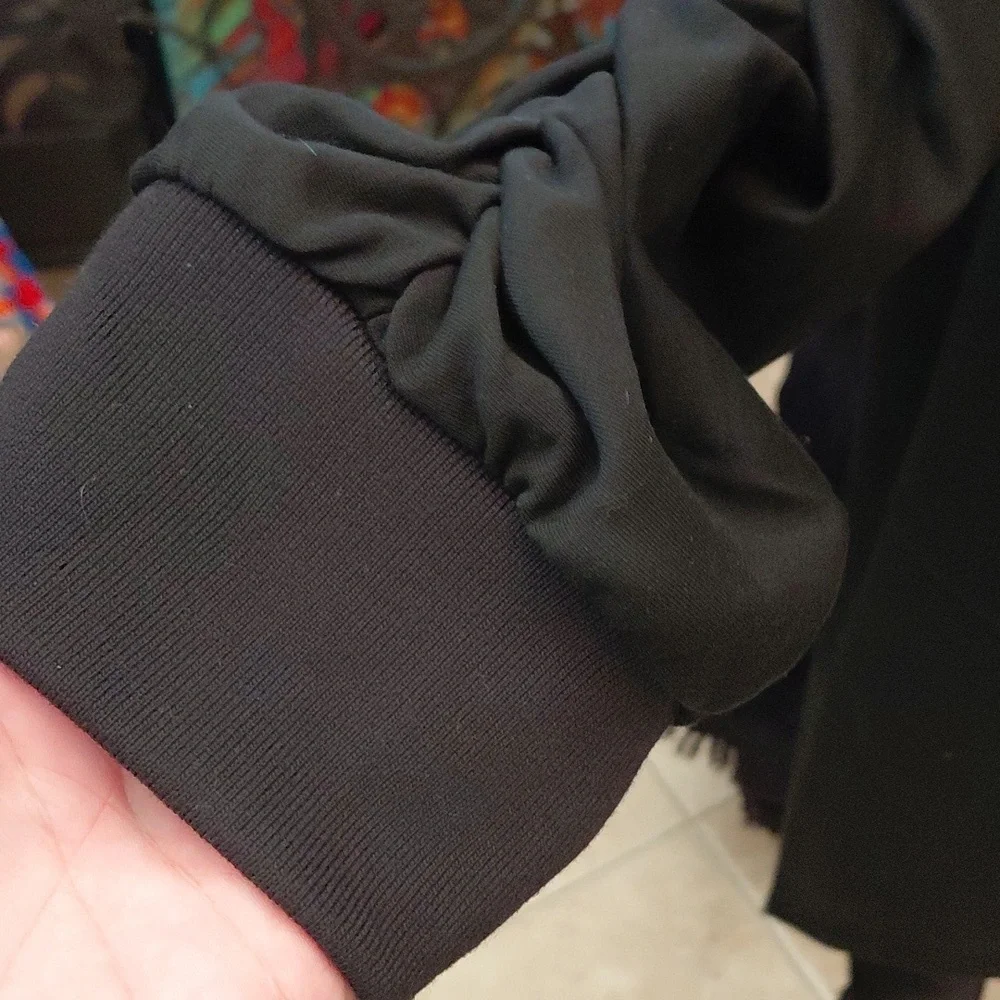 FOXBLOOD 3X WREN ASYMMETRICAL FLEECE CARDIGAN BLACK - Picture 8 of 9